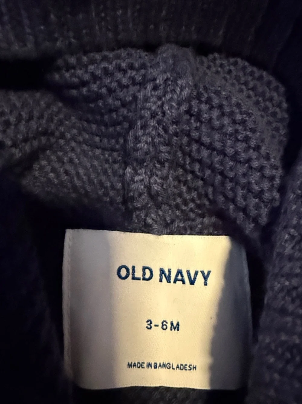 Old Navy Dark Navy Knit Hooded Baby Cardigan